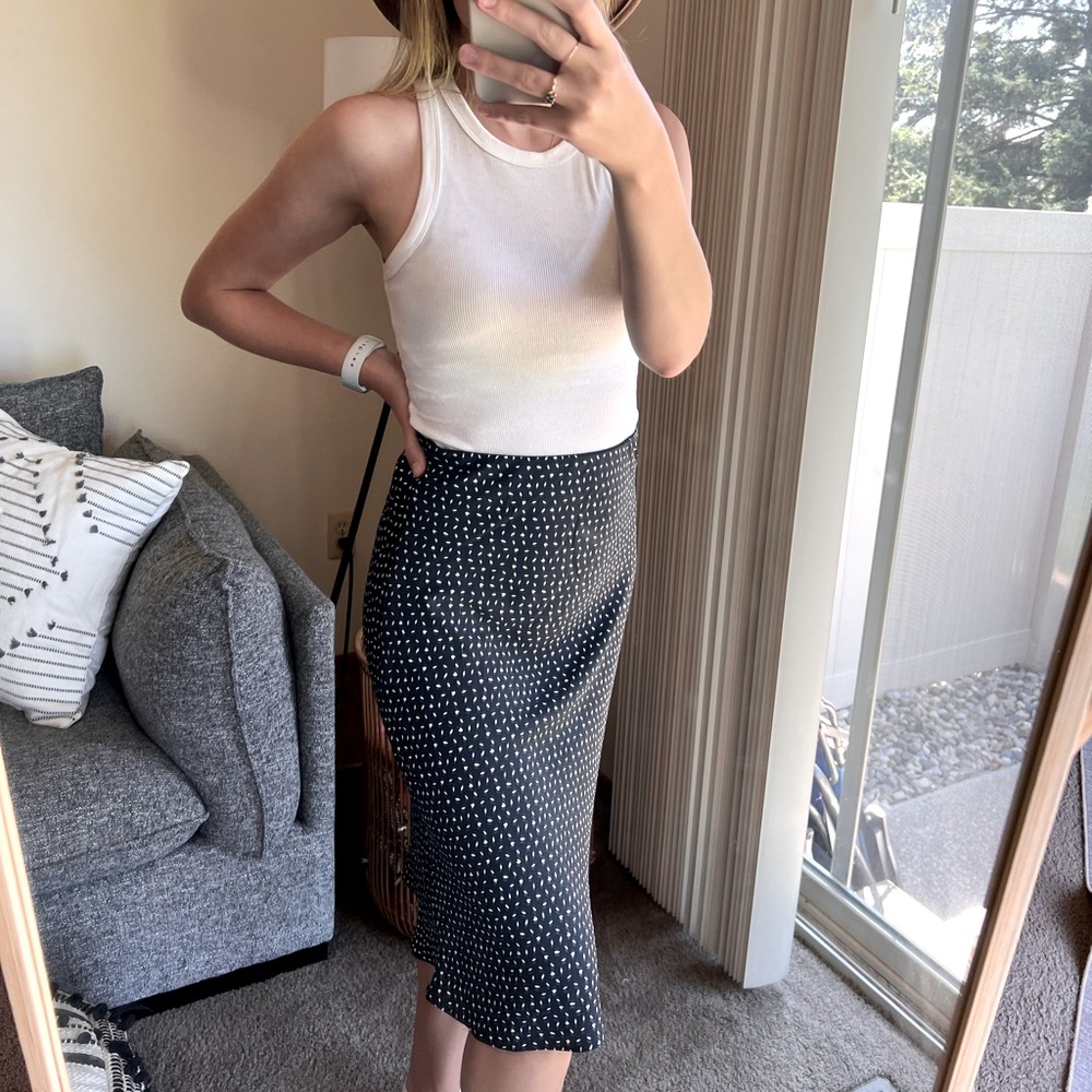 Loft Silk Midi Skirt